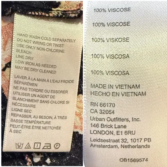 Free People Hilary Milkmaid Open Back Top Y2K Whimsigoth Coquette Black Floral L - Picture 11 of 11